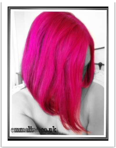 Pink and black hair flashes #directions vegetable dye