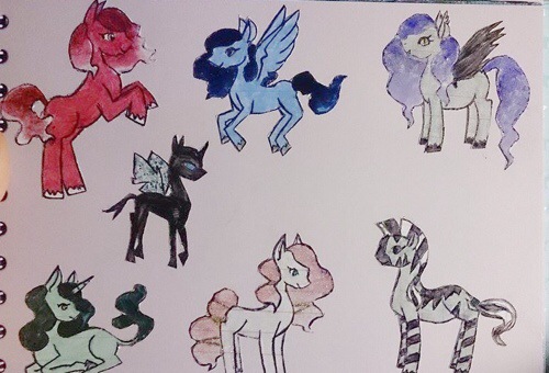 Unicorns and my little ponies drawing