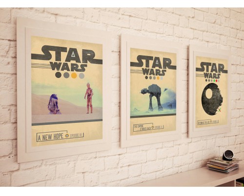 Star Wars quote prints painting retro trilogy
